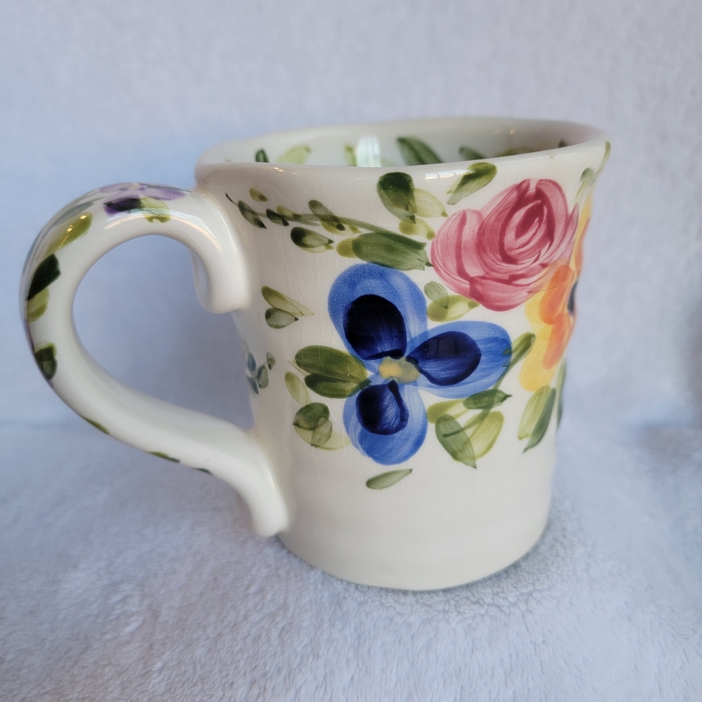 Mariam's Garden Hand Painted Collection Tabletops Unlimited Ceramic Floral Mug